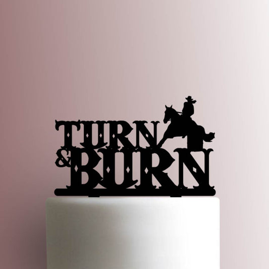 Barrel Horse Racing Turn and Burn - Acrylic Cake Topper