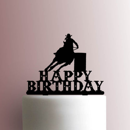 Barrel Racing Happy Birthday - Acrylic Cake Topper