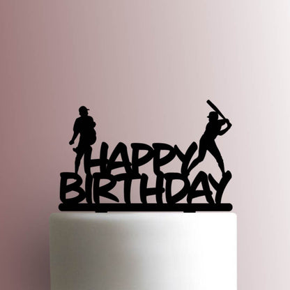 Baseball Happy Birthday - Acrylic Cake Topper