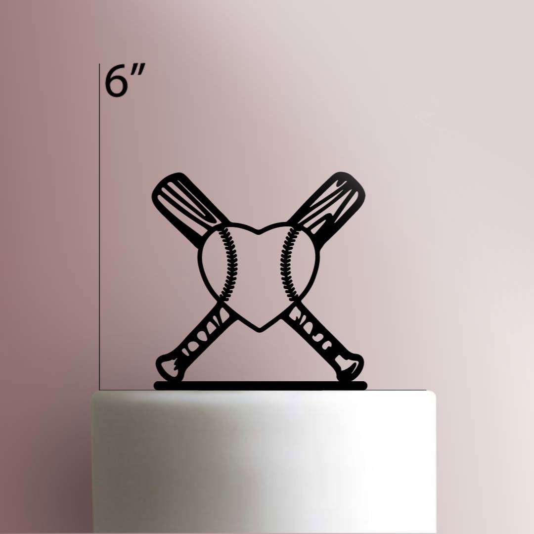 Baseball Heart- Acrylic Cake Topper