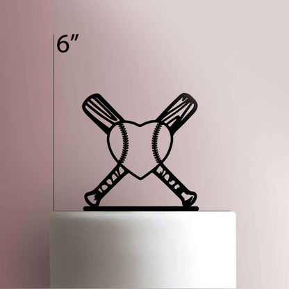 Baseball Heart- Acrylic Cake Topper