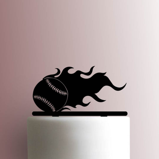 Baseball in Flames - Acrylic Cake Topper