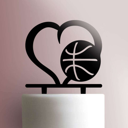 Basketball Heart- Acrylic Cake Topper