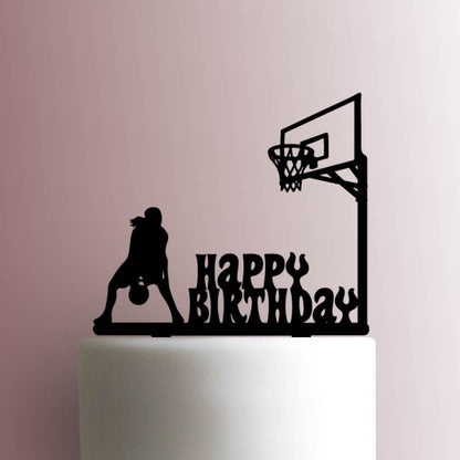 Basketball Player Happy Birthday - Acrylic Cake Topper