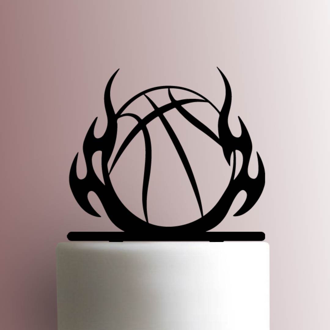 Basketball in Flames - Acrylic Cake Topper