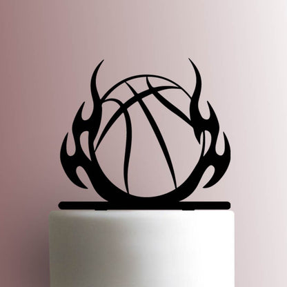 Basketball in Flames - Acrylic Cake Topper