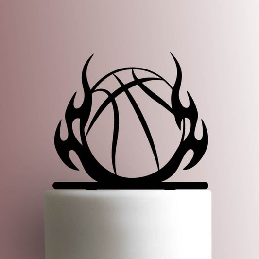 Basketball in Flames - Acrylic Cake Topper