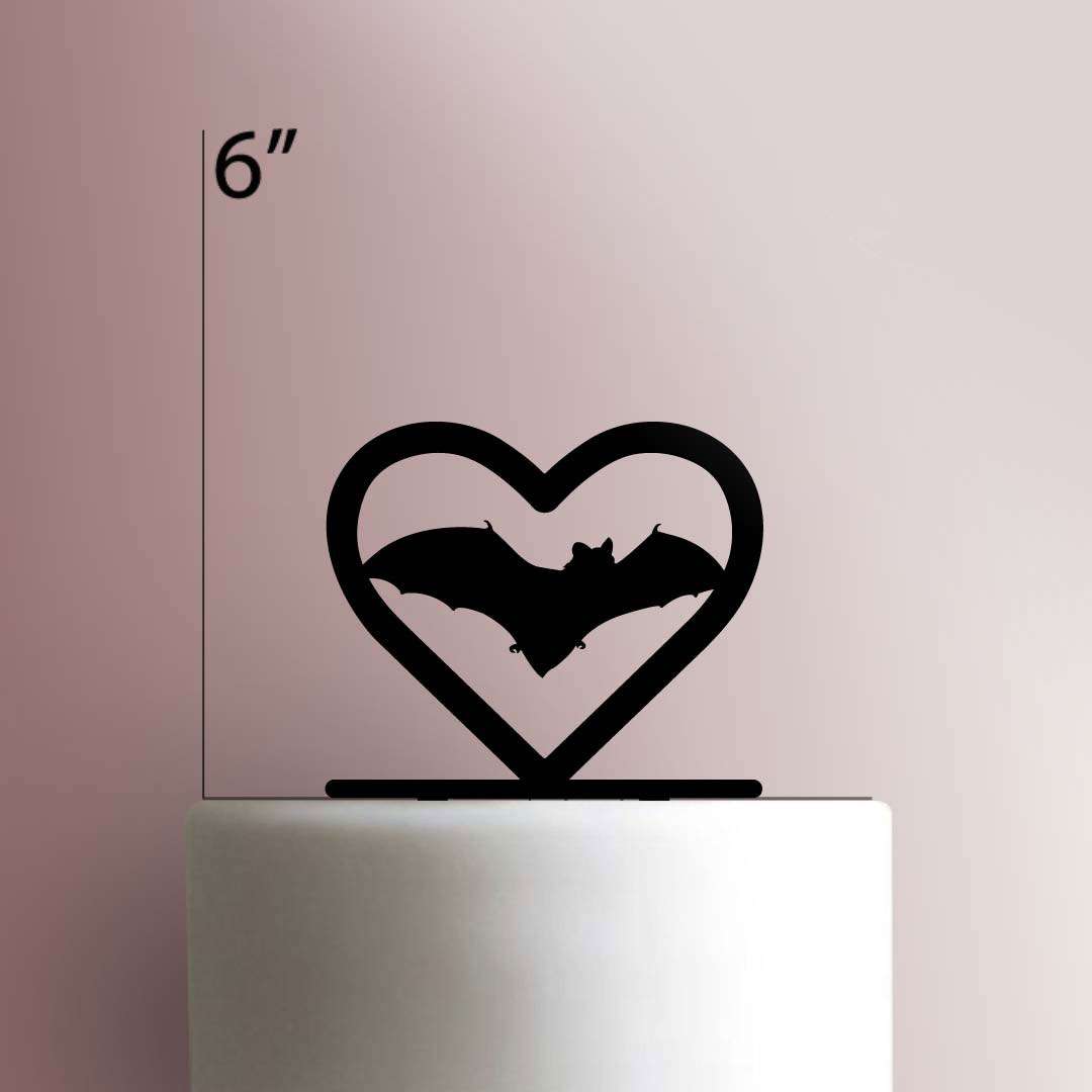 Bat Heart- Acrylic Cake Topper