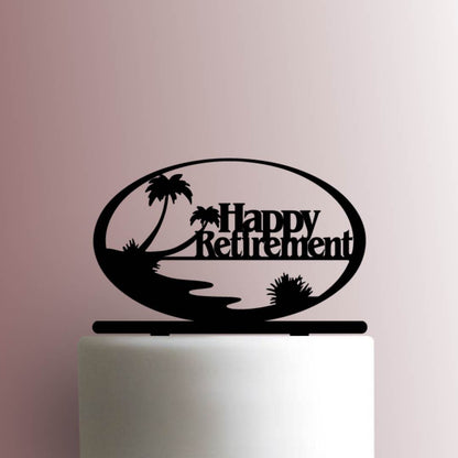Beach Happy Retirement - Acrylic Cake Topper