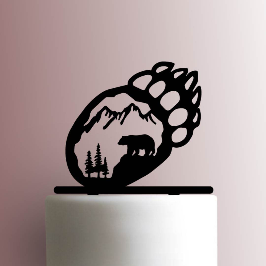 Bear Paw Scene - Acrylic Cake Topper