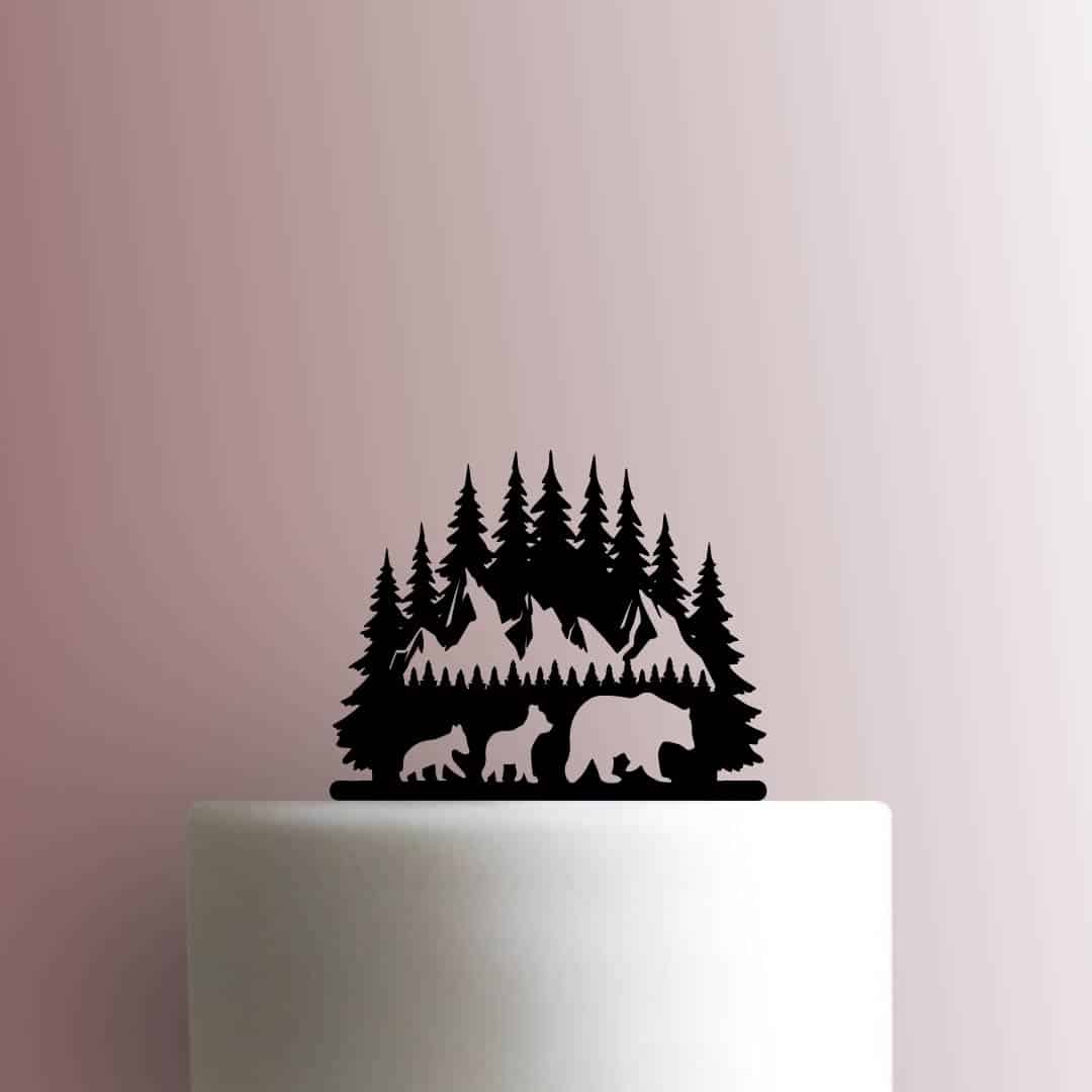 Bears in Forest - Acrylic Cake Topper