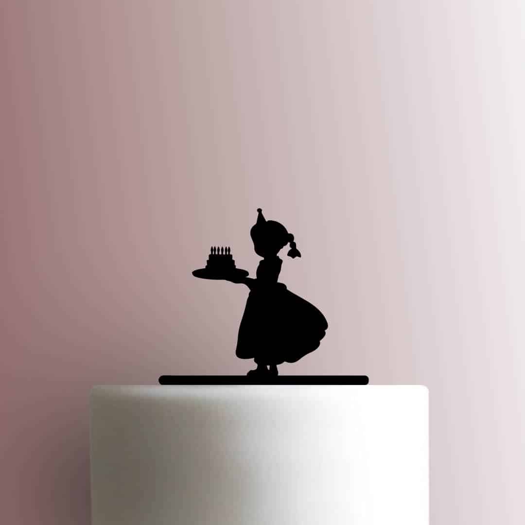 Birthday Girl with Cake - Acrylic Cake Topper