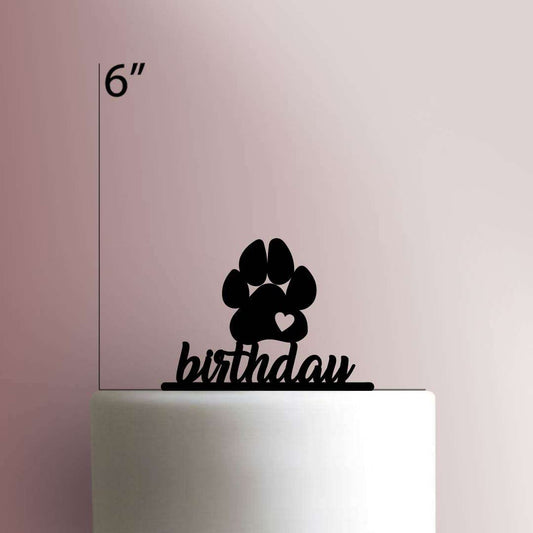 Birthday Paw Heart- Acrylic Cake Topper
