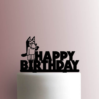 Bluey Happy Birthday - Acrylic Cake Topper