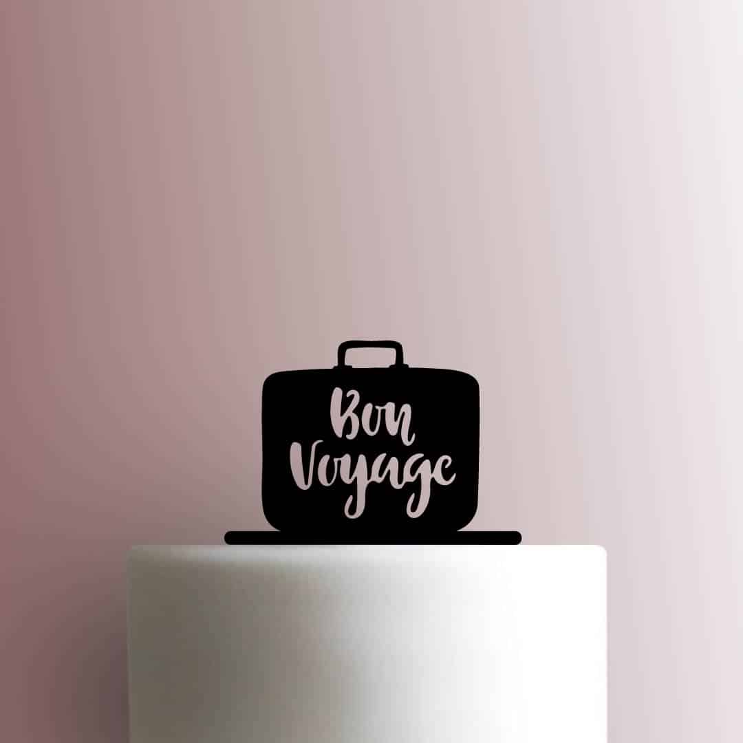 Bon Voyage Suitcase - Acrylic Cake Topper