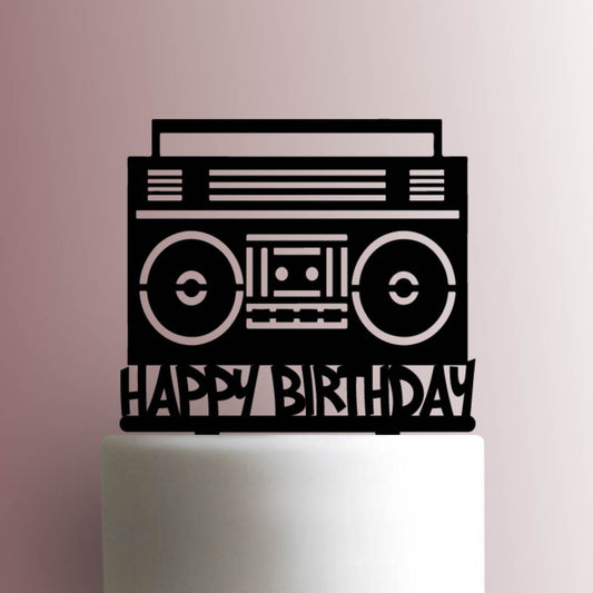 Boombox Happy Birthday - Acrylic Cake Topper