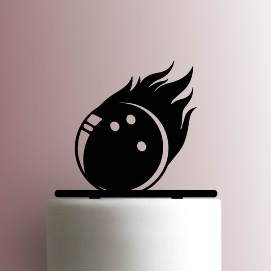 Bowling Ball in Flames - Acrylic Cake Topper