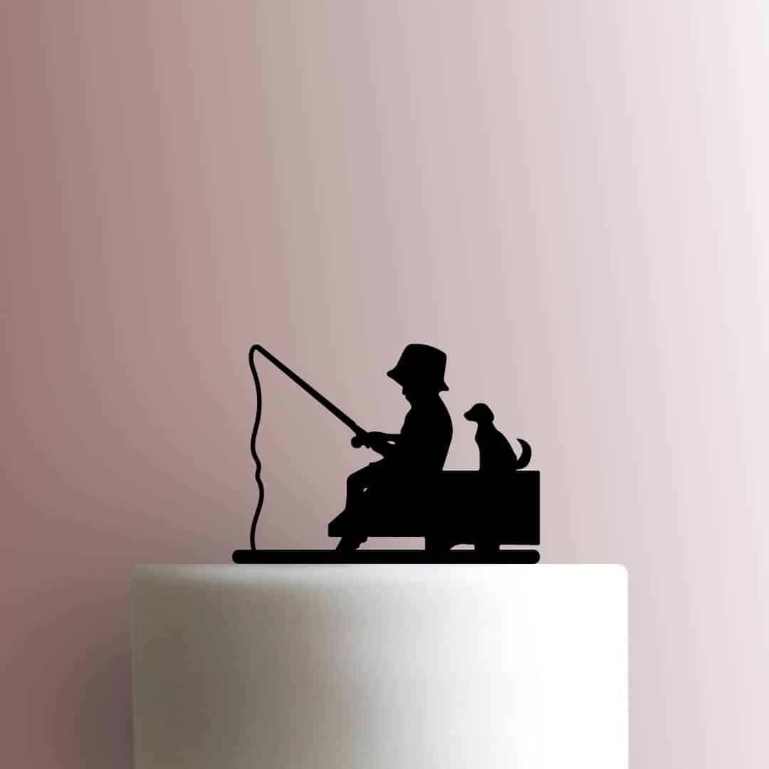 Boy Fishing - Acrylic Cake Topper