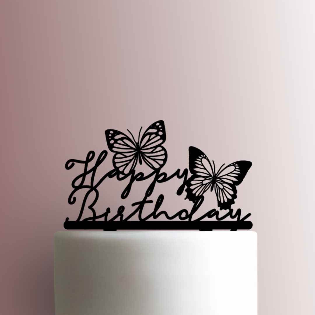 Butterfly Happy Birthday- Acrylic Cake Topper