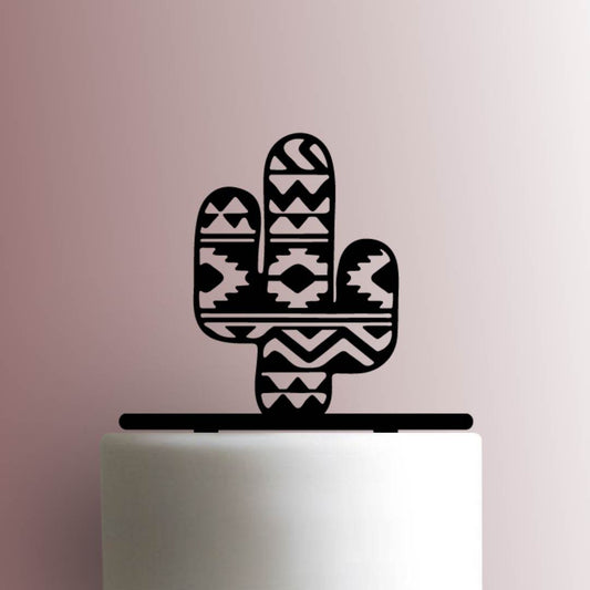 Cactus with Tribal Print - Acrylic Cake Topper
