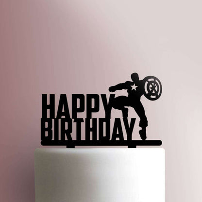 Captain America Happy Birthday- Acrylic Cake Topper