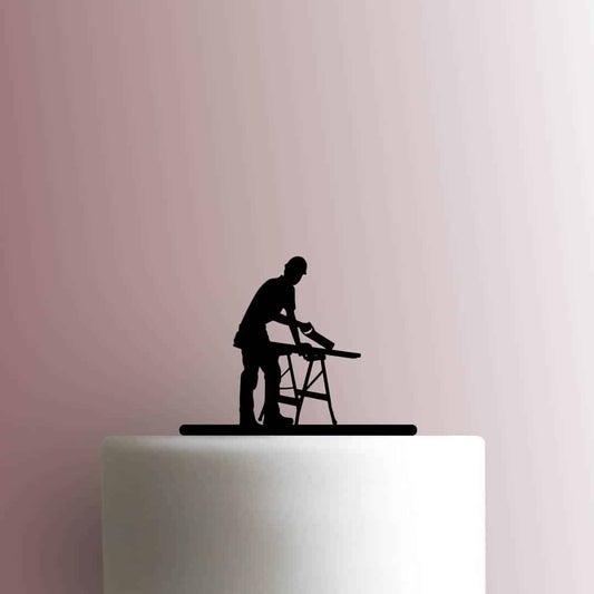 Carpenter Sawing - Acrylic Cake Topper