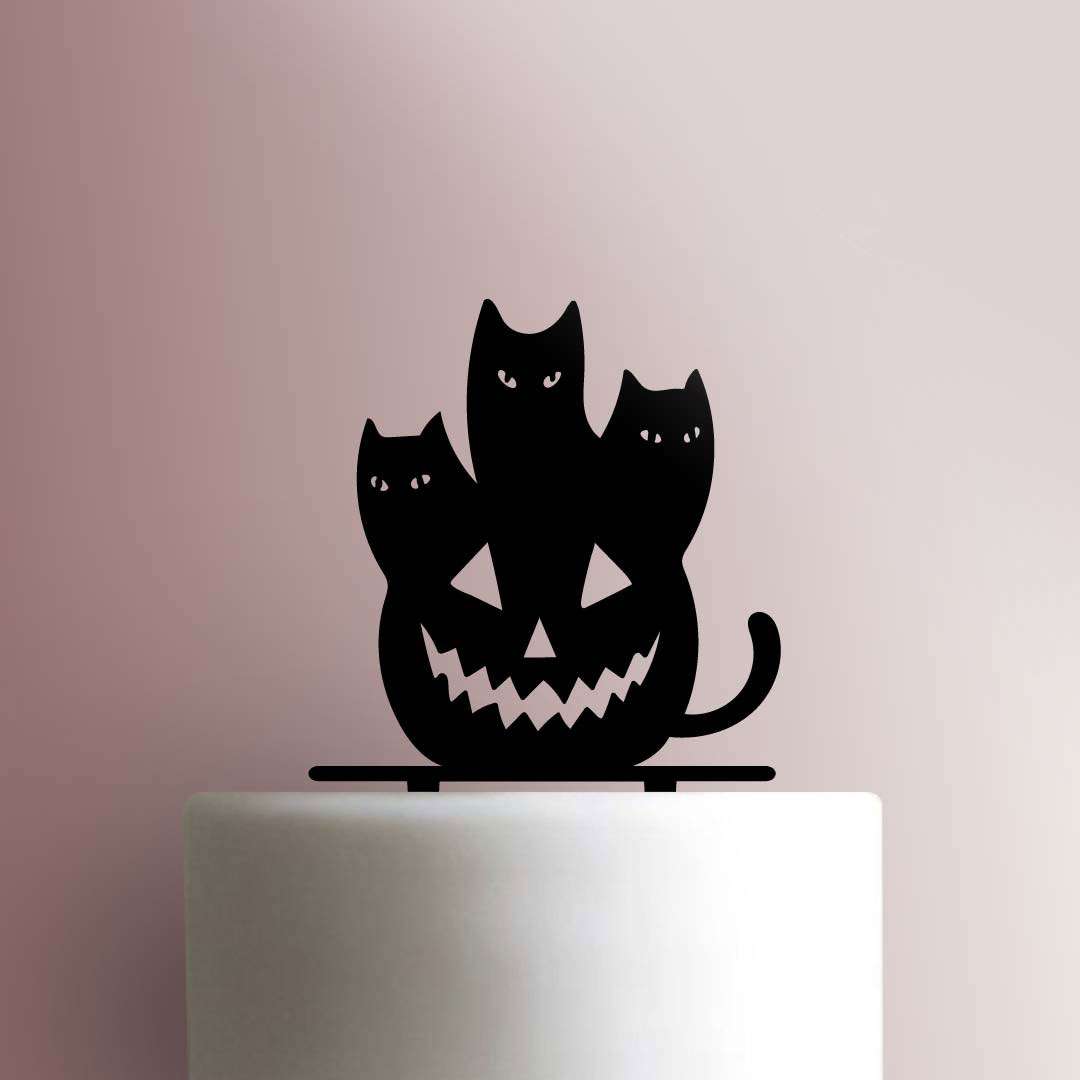 Halloween ? Cat Jack O? Lantern- Acrylic Cake Topper