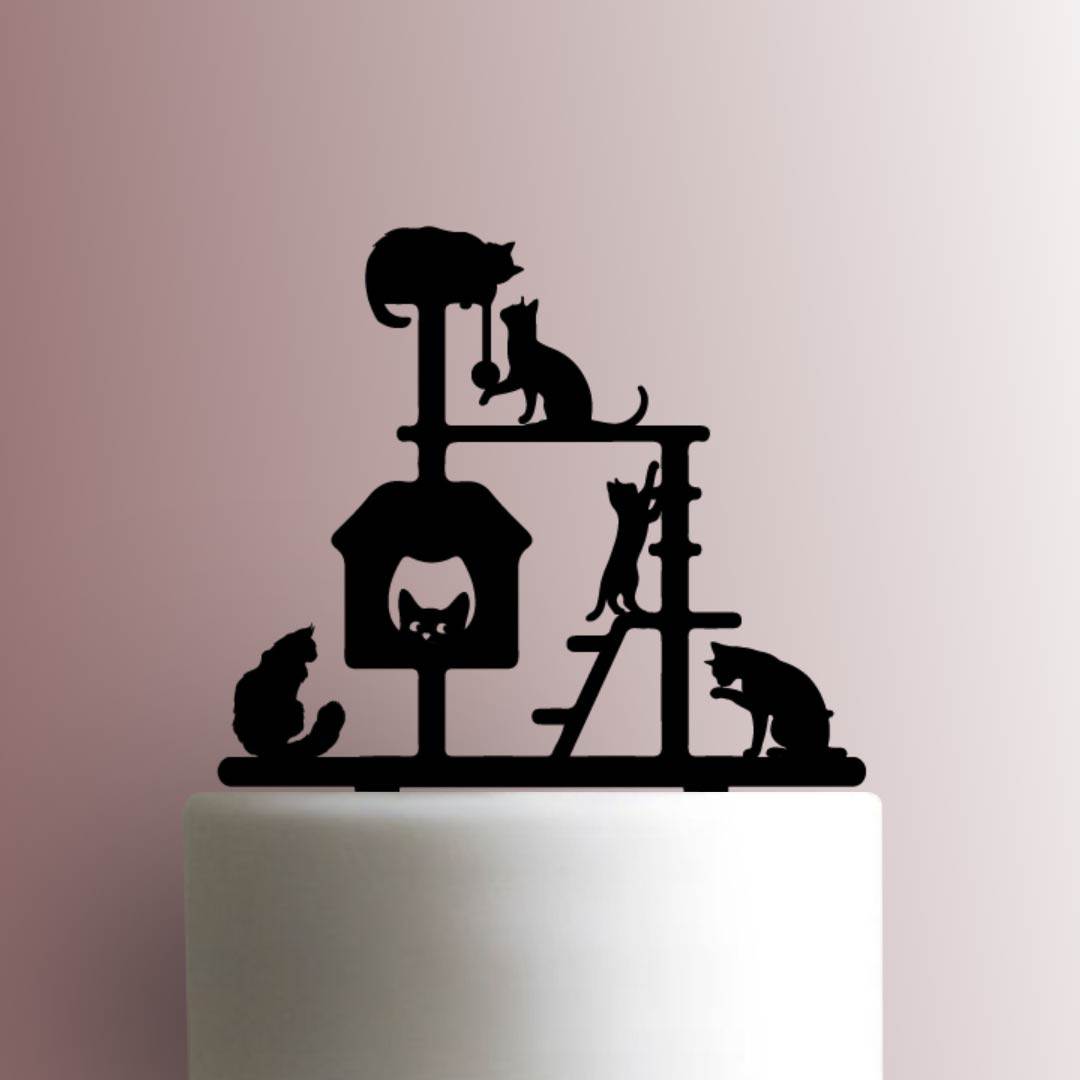 Cat Tower - Acrylic Cake Topper