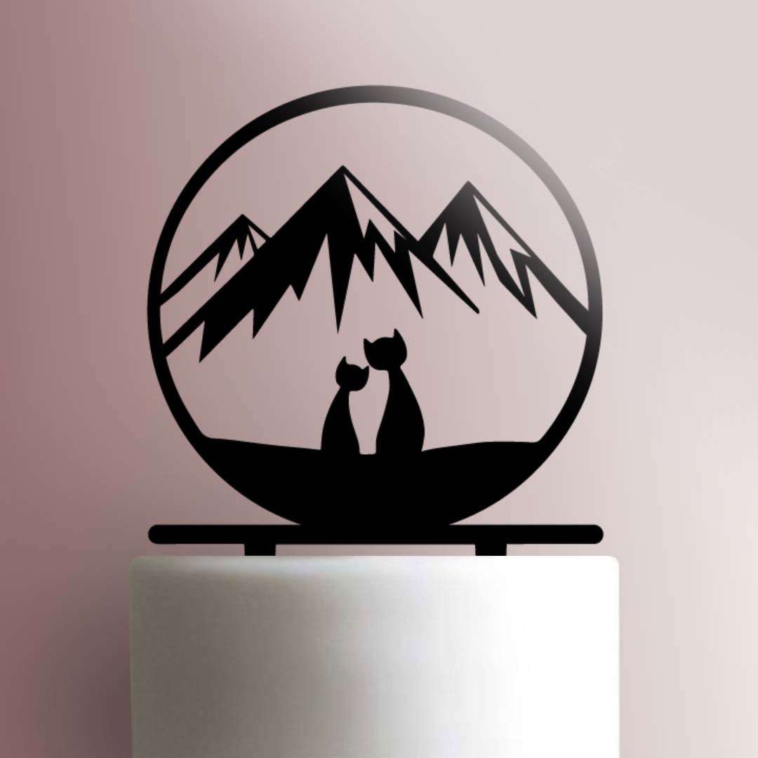 Cats in Love- Acrylic Cake Topper