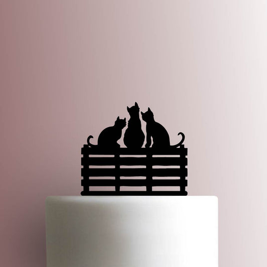 Cats on Fence - Acrylic Cake Topper