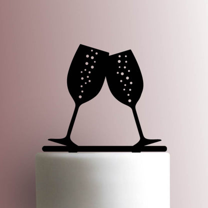 Champagne Flutes- Acrylic Cake Topper