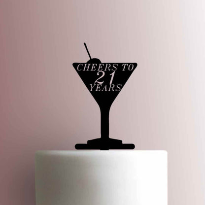 Cheers to Twenty One 21 Years - Acrylic Cake Topper