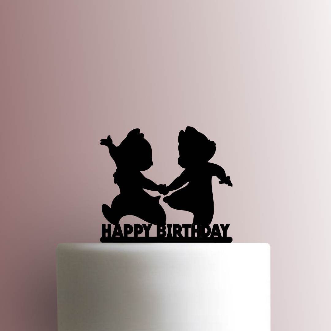 Chip and Dale Happy Birthday - Acrylic Cake Topper