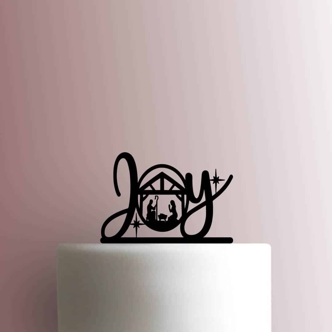 Christmas ? Joy Nativity - Acrylic Cake Topper