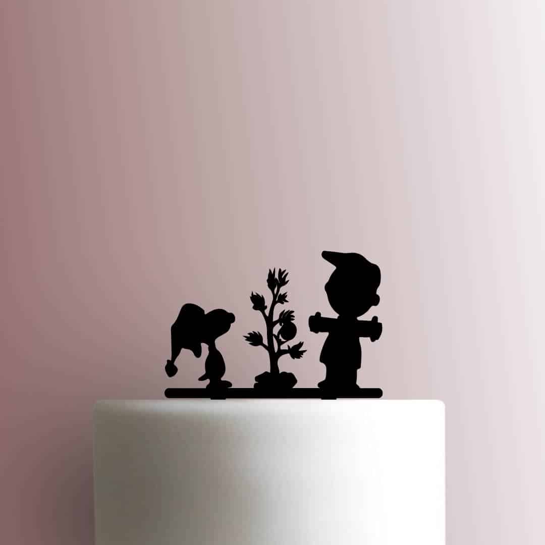 Christmas ? Peanuts ? Charlie and Snoopy - Acrylic Cake Topper