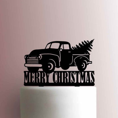 Christmas Pickup Truck - Acrylic Cake Topper