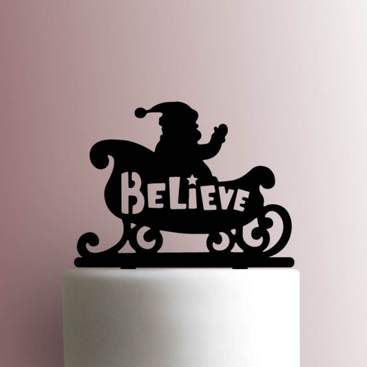 Christmas ? Santa on Sleigh - Acrylic Cake Topper