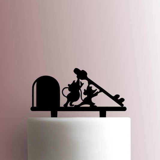 Cinderella ? Gus and Jaq with Key - Acrylic Cake Topper