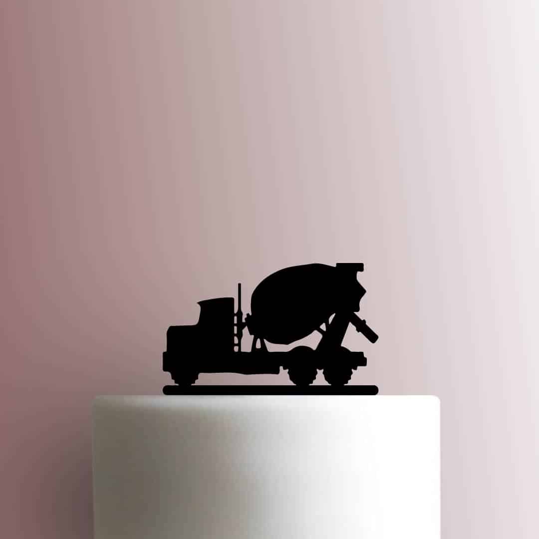 Concrete Mixer Truck - Acrylic Cake Topper