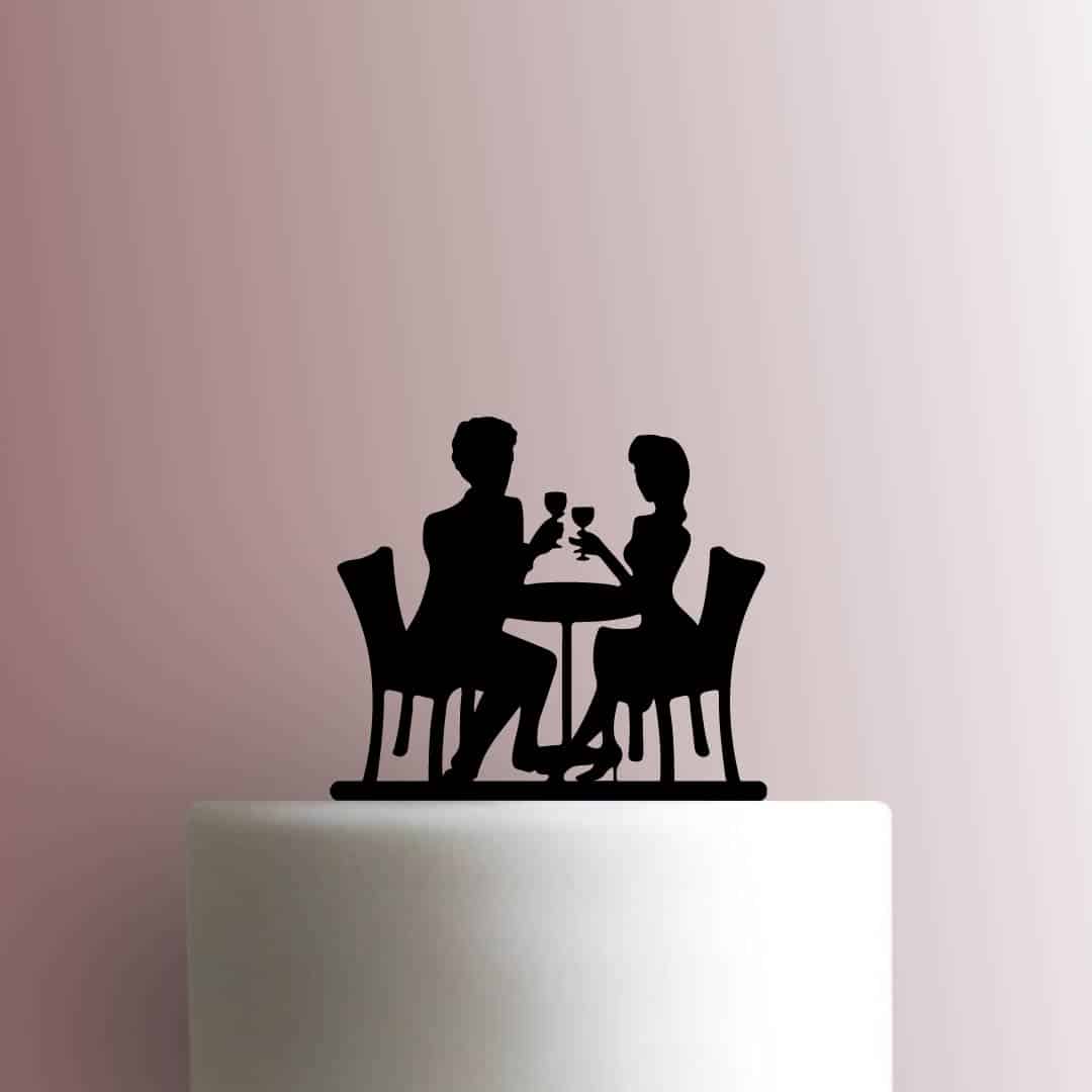 Couple on Date - Acrylic Cake Topper
