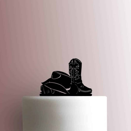 Cowboy Hat with Boots - Acrylic Cake Topper