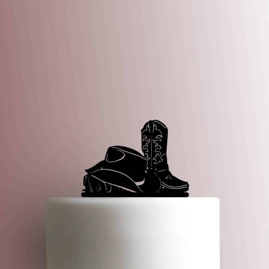 Cowboy Hat with Boots - Acrylic Cake Topper