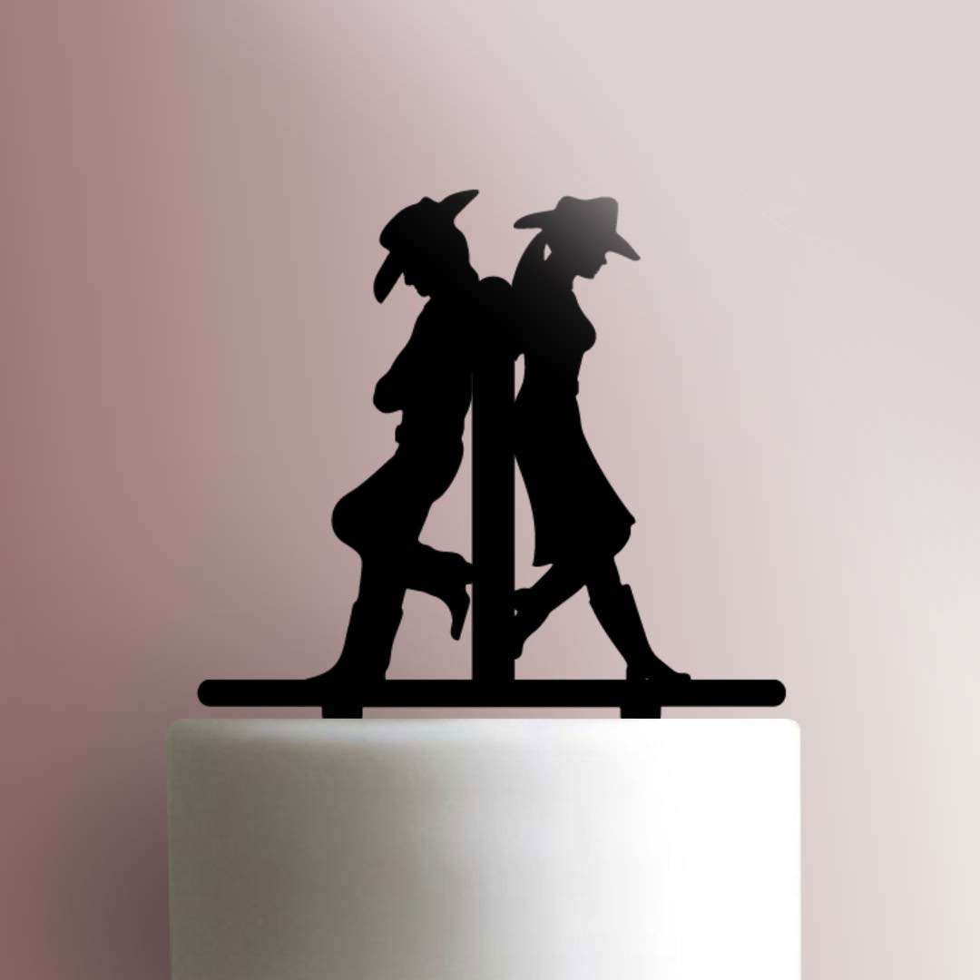 Cowboy and Cowgirl - Acrylic Cake Topper