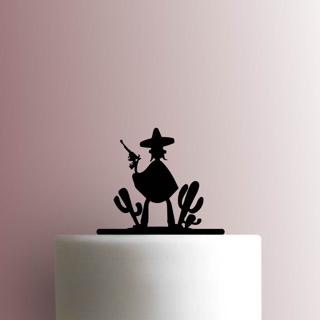 Cowboy in Desert - Acrylic Cake Topper