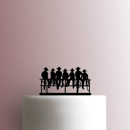 Cowboys on Fence - Acrylic Cake Topper