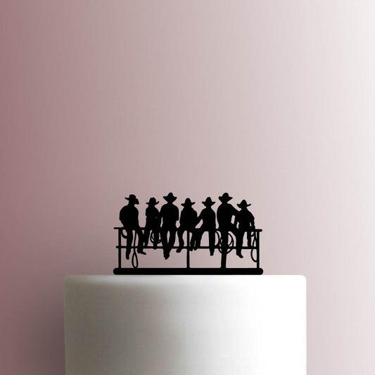 Cowboys on Fence - Acrylic Cake Topper