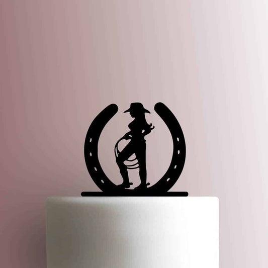 Cowgirl Horseshoe - Acrylic Cake Topper