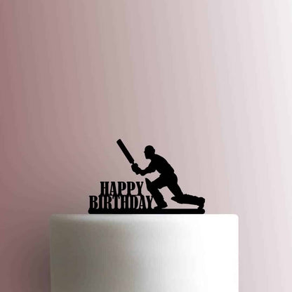 Cricket Player Happy Birthday - Acrylic Cake Topper