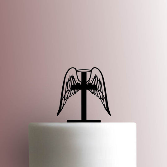 Cross with Wings - Acrylic Cake Topper