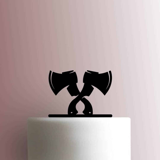 Crossed Axes - Acrylic Cake Topper